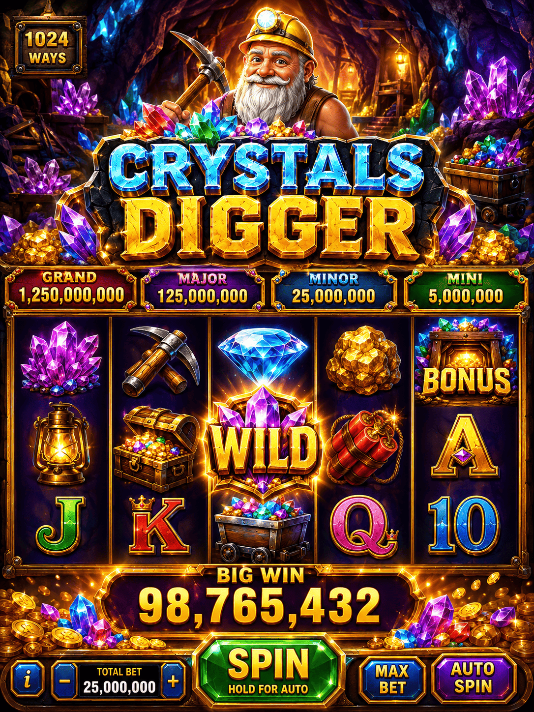 Crystals Digger game preview Crystals Digger game preview