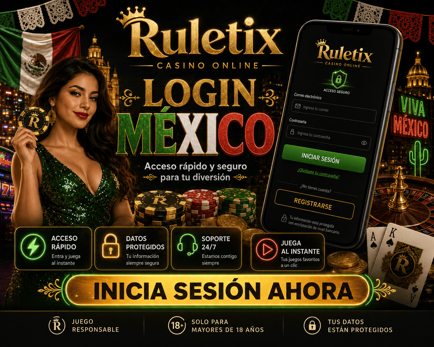 ruletix - acceso seguro e inicio de sesion Pantalla de acceso a la cuenta de ruletix en un dispositivo movil con elementos de inicio seguro